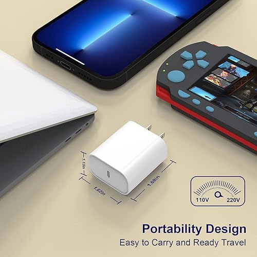 Miniatura 8 de Cargador de iPhone de carga rápida, paquete de 4 unidades PD 20 W USB C bloque de cargador de pared con 6 pies tipo C a Lightning de carga rápida
