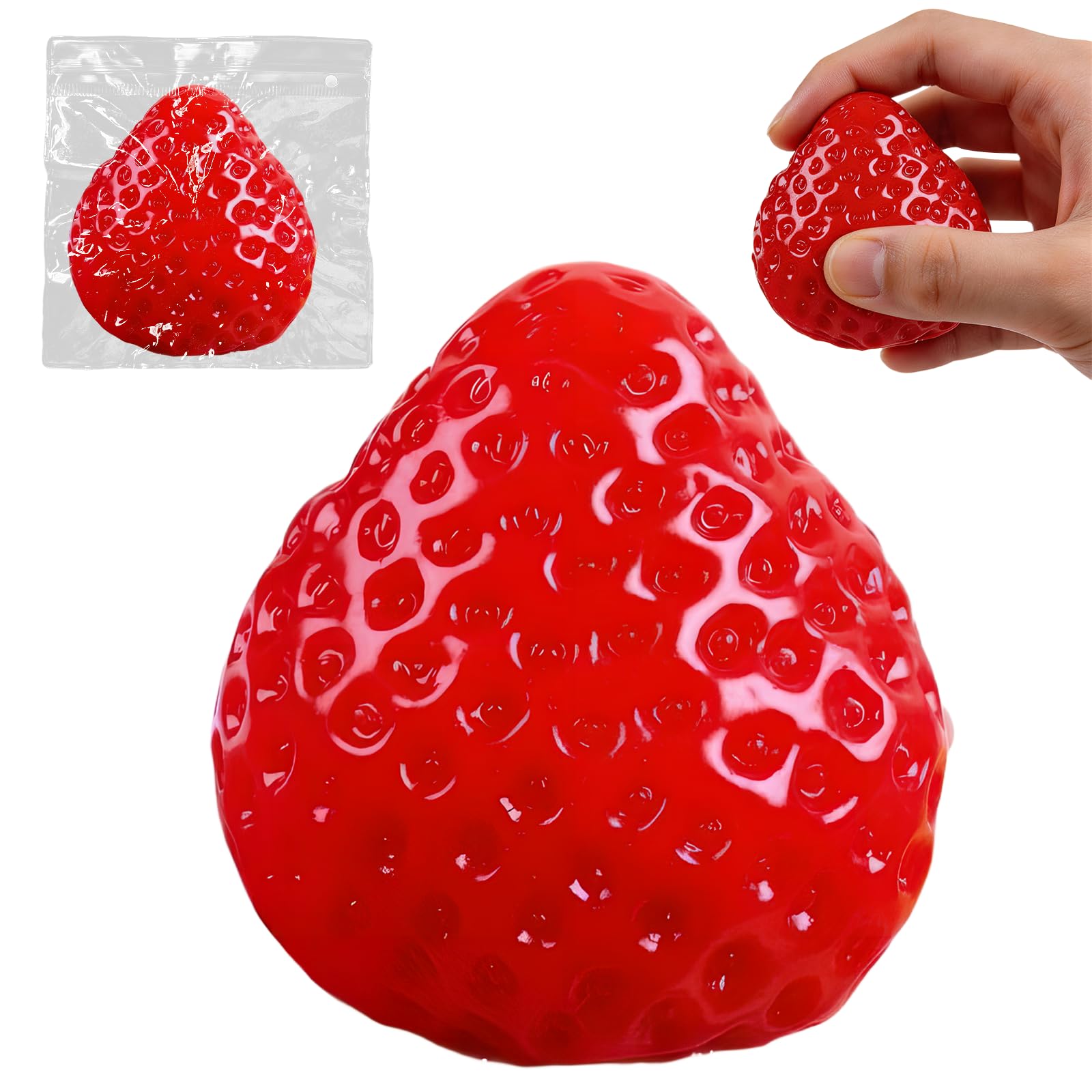2pcs Strawberry Squishy for Adults, Squishy Slow Rising, 2026 New Realistic Cute Fruit Squishy Toy for Sensory Play Relief Soft Squeeze Fidget Toys for Home Office Classroom Studying Working â image 1