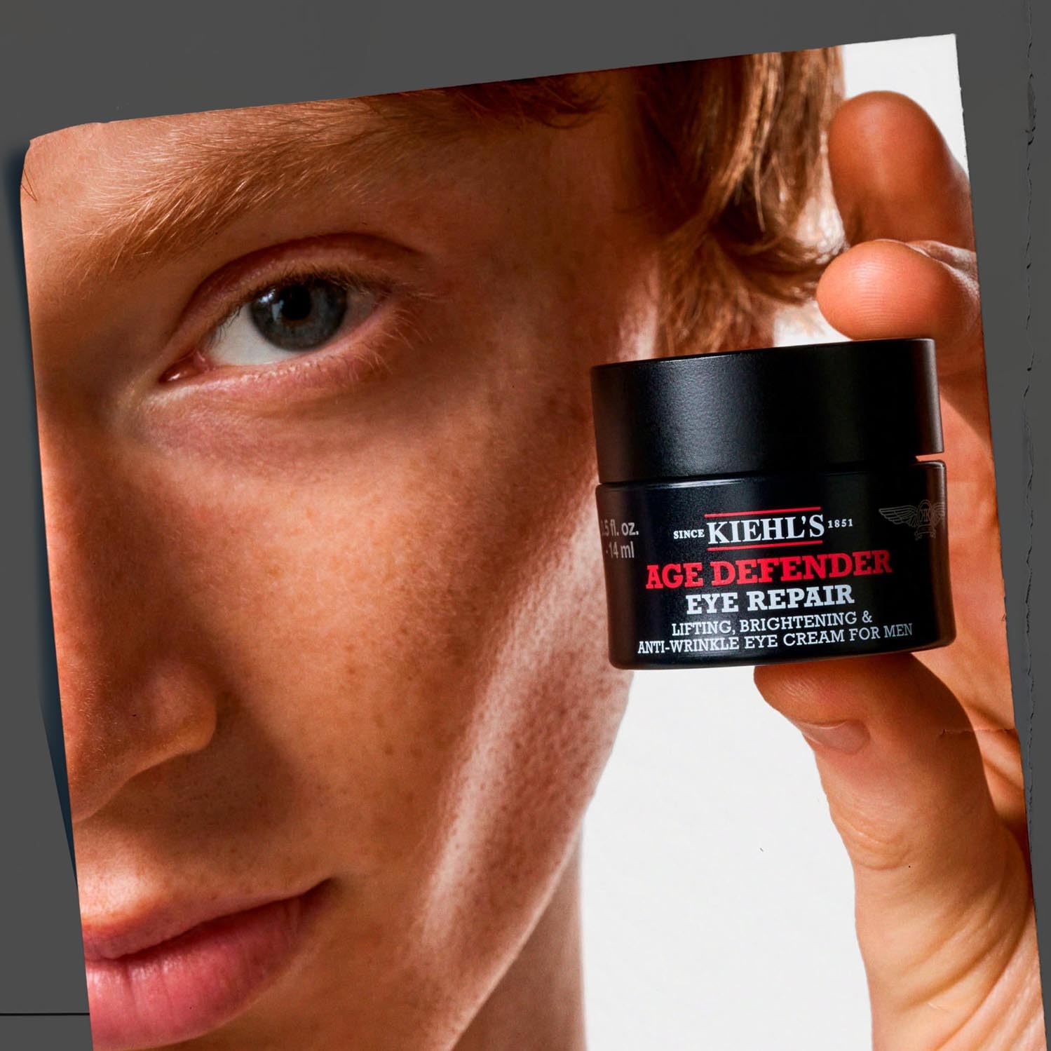 KIEHL'S Age Defender Eye Repair, 14 ml, revitalisierende Anti-Aging-Augencreme für Männer, All-in-One-Augenpflege bei müden Augen, Krähenfüßen und Augenringen, Mit Lifting-Effekt