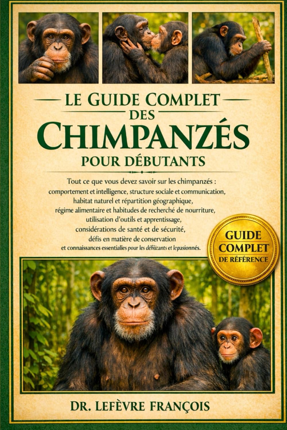 LE GUIDE COMPLET DES CHIMPANZÉS POUR DÉBUTANTS: Tout ce que vous devez savoir sur les chimpanzés : comportement et intelligence....en matière de ... pour les débutants et les passionnés.