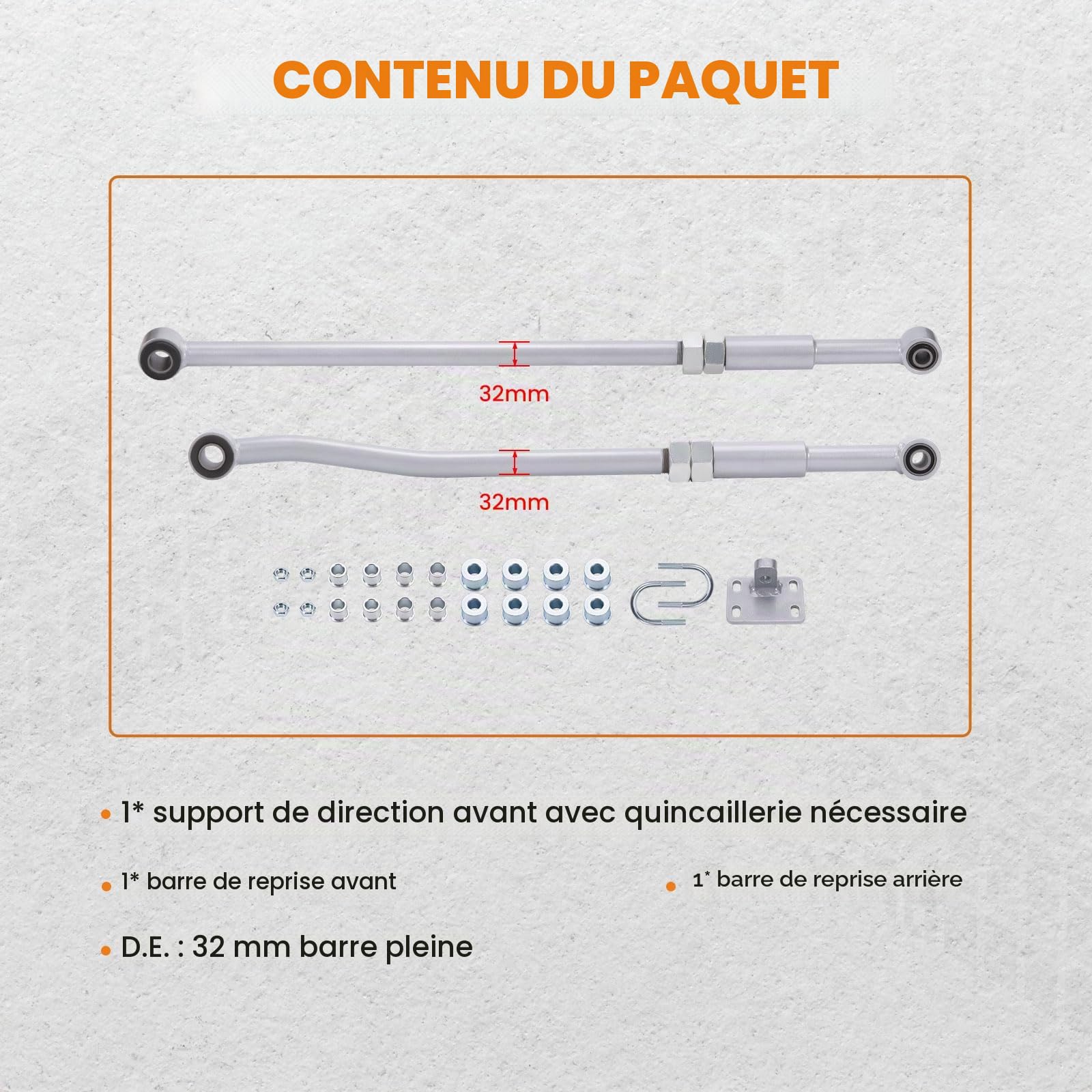 maXpeedingrods Kit de barres de direction Panhard, réglables, 2 à 6 ascenseurs, avant et arrière, pour Nissan Patrol GU Y61 ST RHD