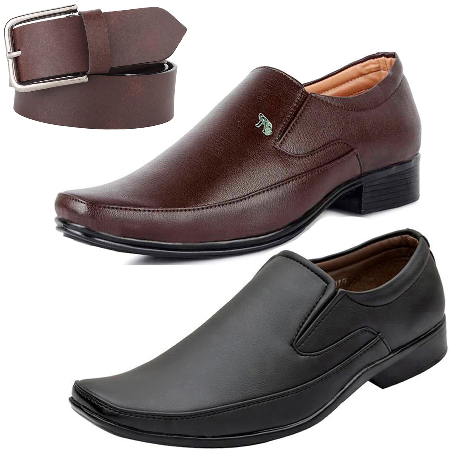 Graceful Formal Shoes/Party Shoes/ 2 Shoes Combo with Free Belt for Men and Boys -P2657-image-26