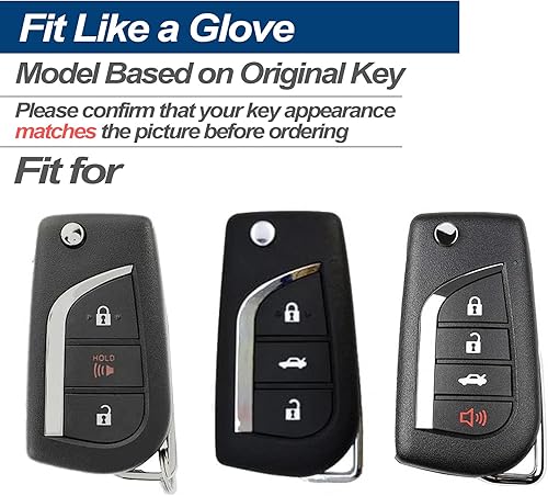 Miniatura 2 de INFIPAR Funda para llavero de TPU para Toyota Camry RAV4 C-HR 4Runner Corolla iM Sienna Tacoma TPU Key Fob Funda de carcasa para guantes, protector