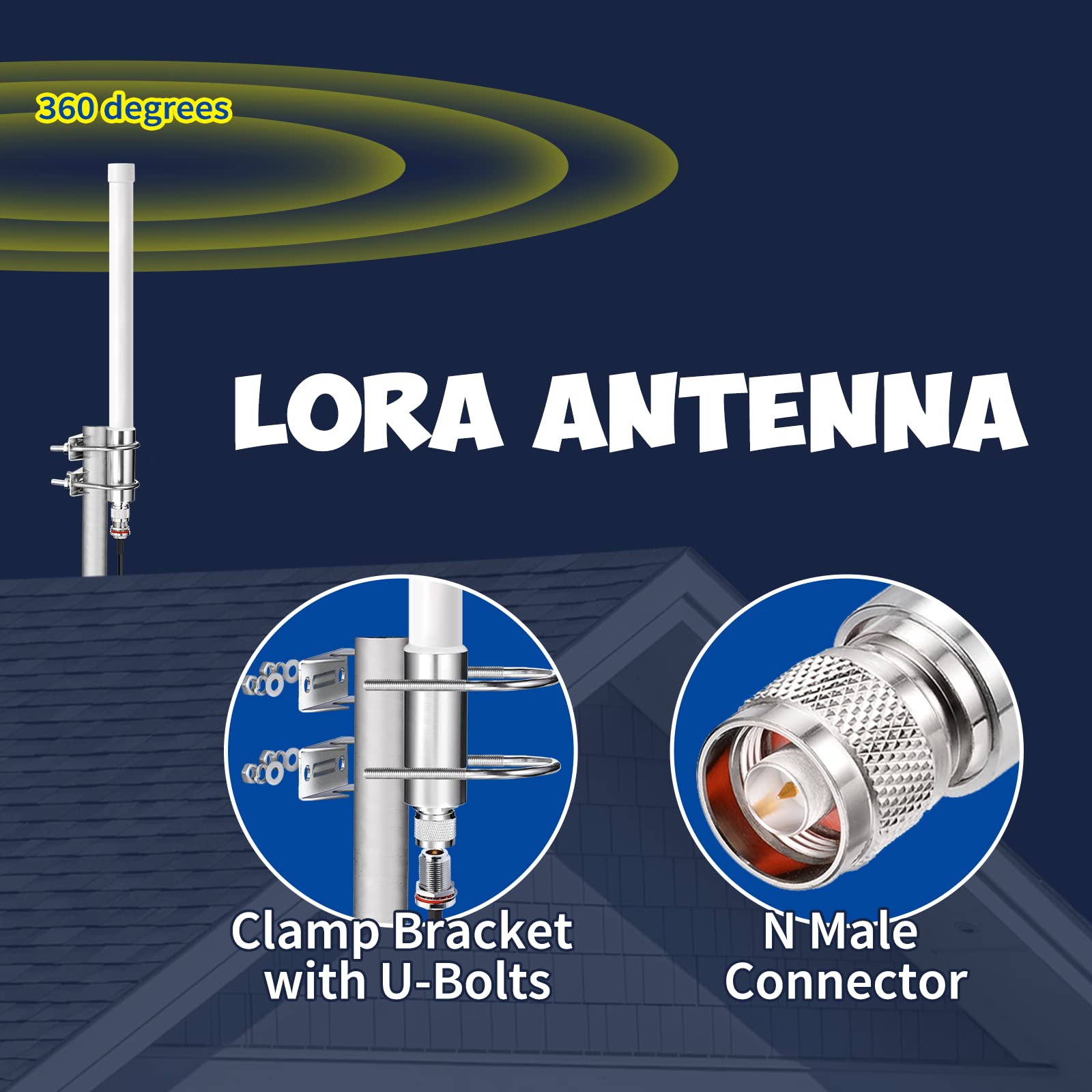 Buy Bingfu Lora Antenna 868mhz 3dBi Fiberglass Lorawan Antenna with 3