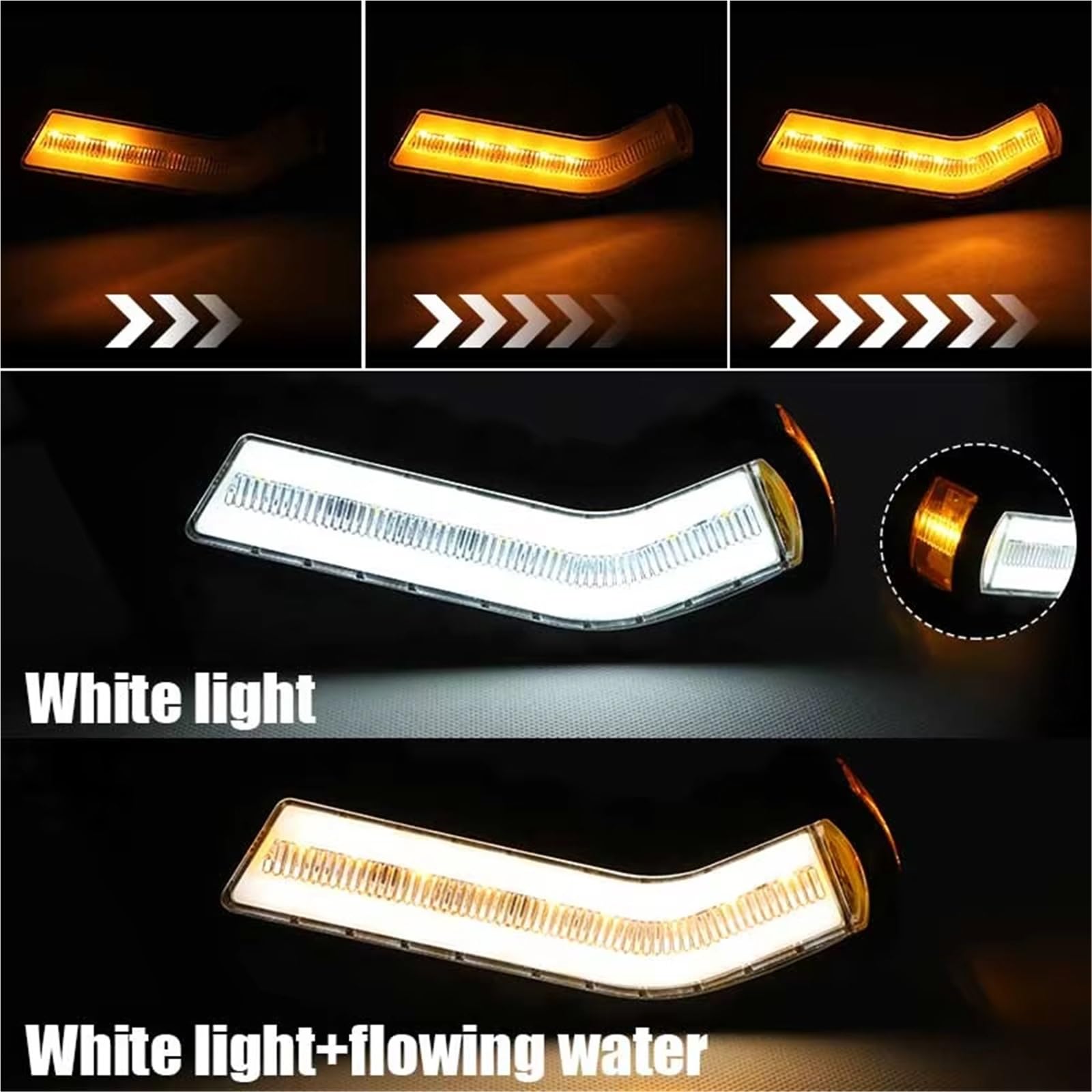 Genérico intermitente automóvil 2 Luces LED De Posición Lateral Lámpara Intermitentes Universal Para Coches SUV Camiones Rvs Autobuses Barcos Remolques(2pcs Signal Light)