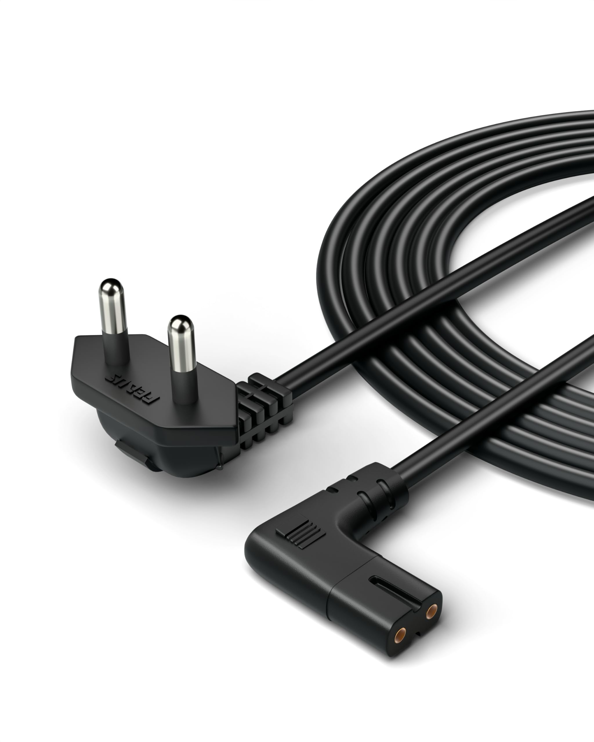 FEDUS 3 Meter 2-pin L-Shape Universal Replacement AC Power Cord Cable Wire for LED TV, Printer, Laptop PC Notebook Computer, Tape Recorder, Camera Black-image-41