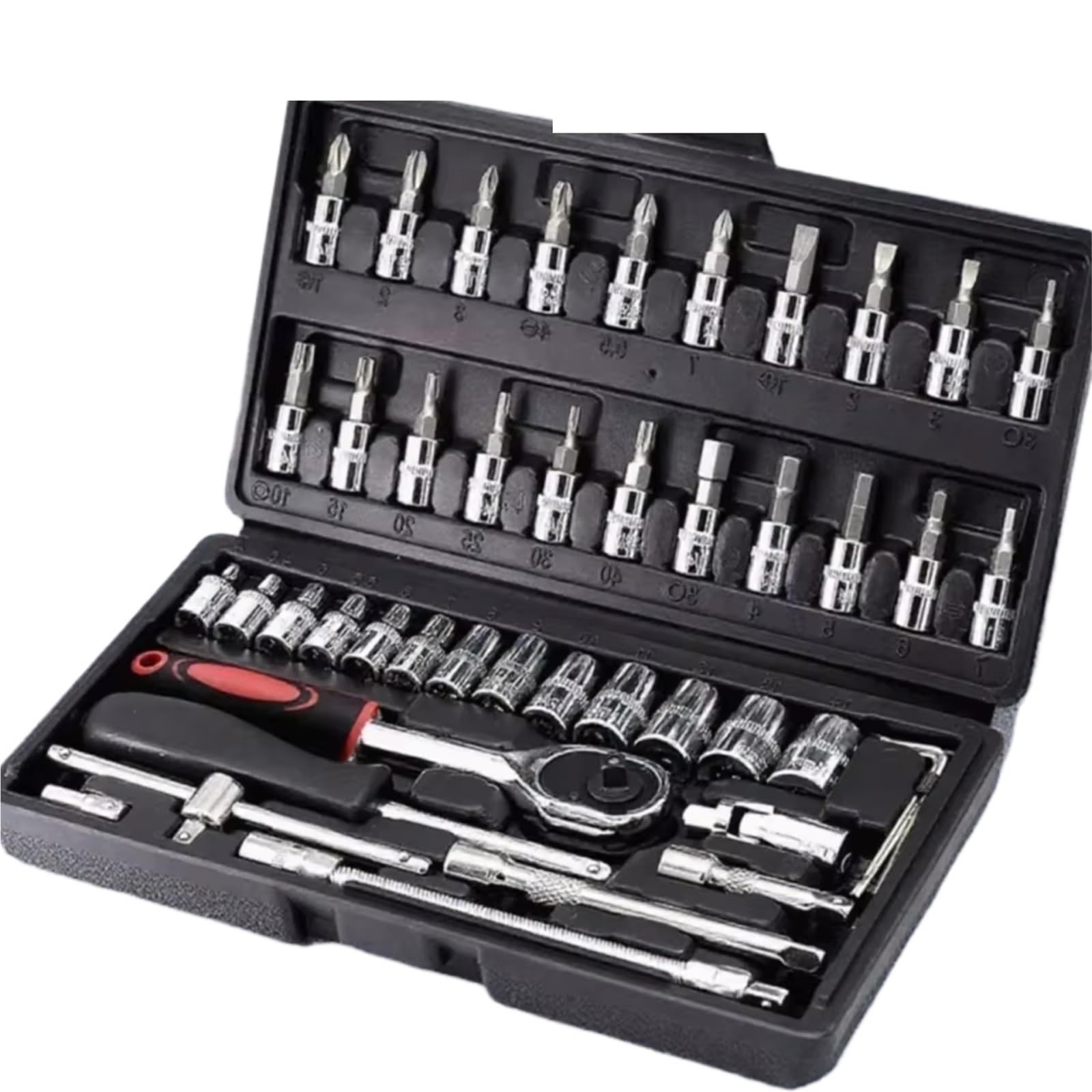 Maletín herramientas multiusos Juego 46 Uds Herramientas Llave Trinquete Para Reparación Automóviles Kit Herramienta Combinada Para Mantenimiento De Automóviles Herramientas Manuales