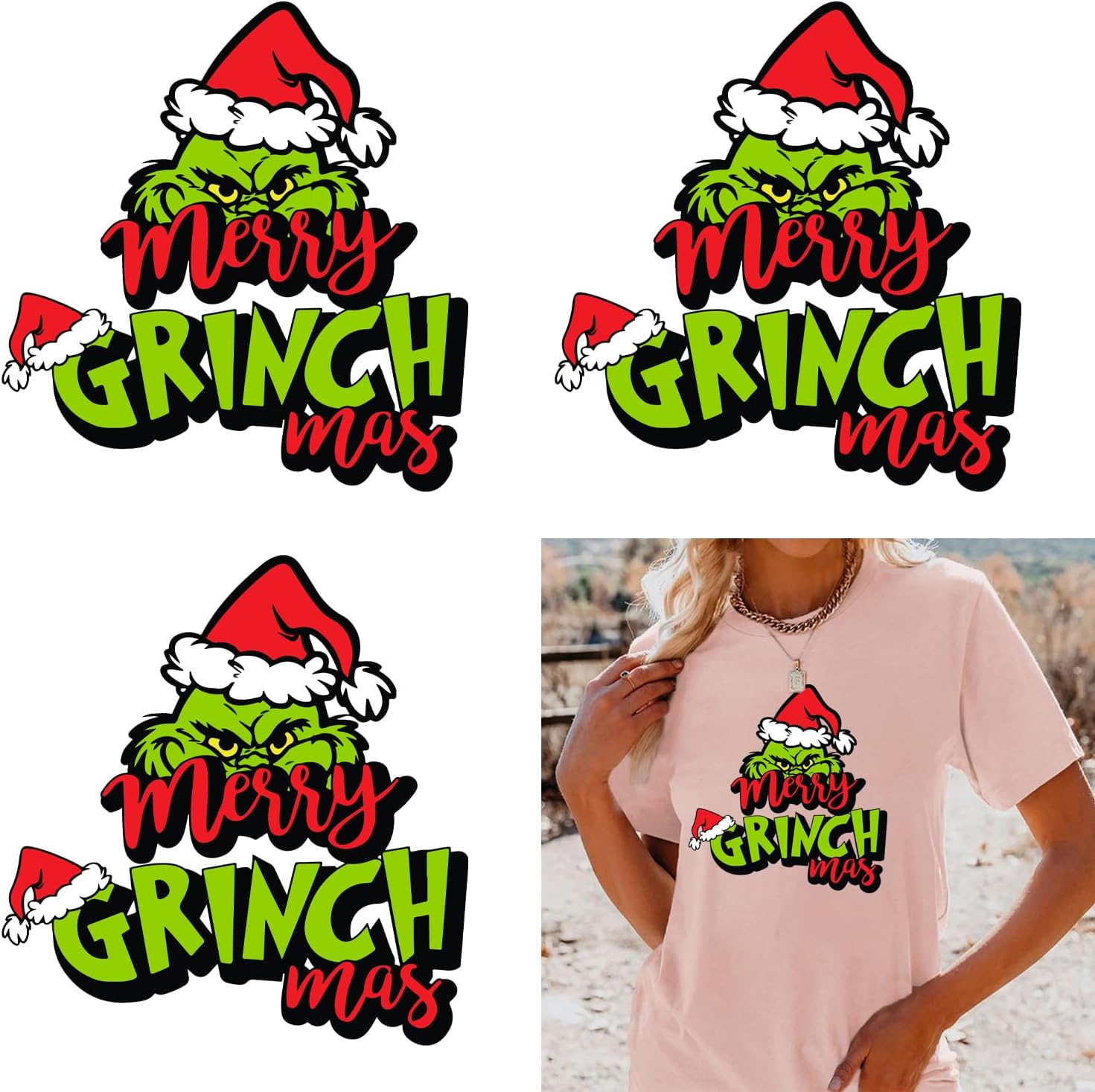 Christmas Iron on Patches Winter Iron on Transfers,3 Pcs