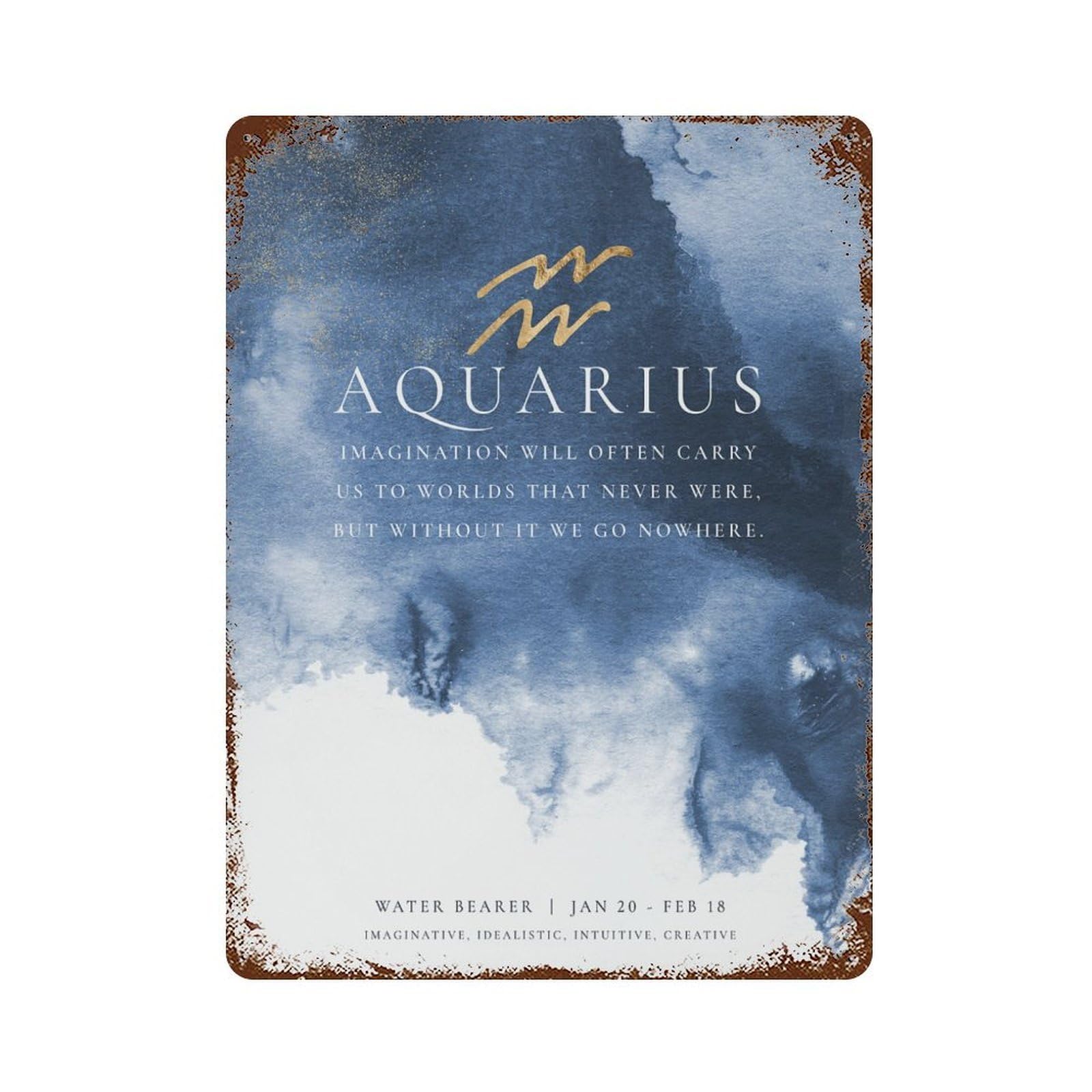 xiaoxiaoshen Aquarius Zodiac Aquarius Constellation Wall Decor Art Metal Tin Poster Modern Home Decor Art Home Bar Shop Decorations Vintage Sign 40x30cm