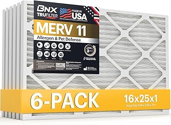 BNX TruFilter 16x25x1 Air Filter MERV 11 BNX TruFilter 16x25x1 Air Filter MERV 11