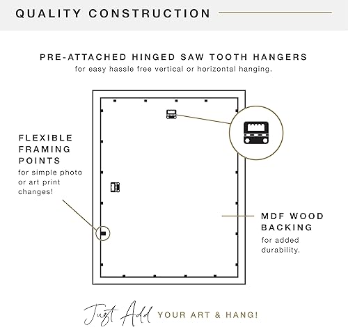 Miniatura 3 de MCS - Marco estilo museo para póster, veta de madera ónix, 20 x 27 pulgadas, individual