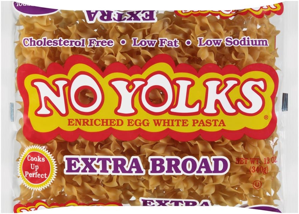 No Yolks Extra Broad Egg Noodle, 12 oz (Pack of 12)
