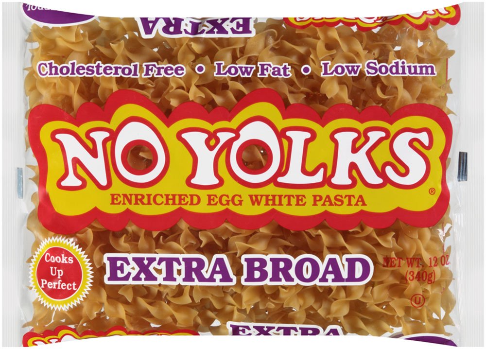 No Yolks Extra Broad Egg Noodle, 12 oz (Pack of 12)
