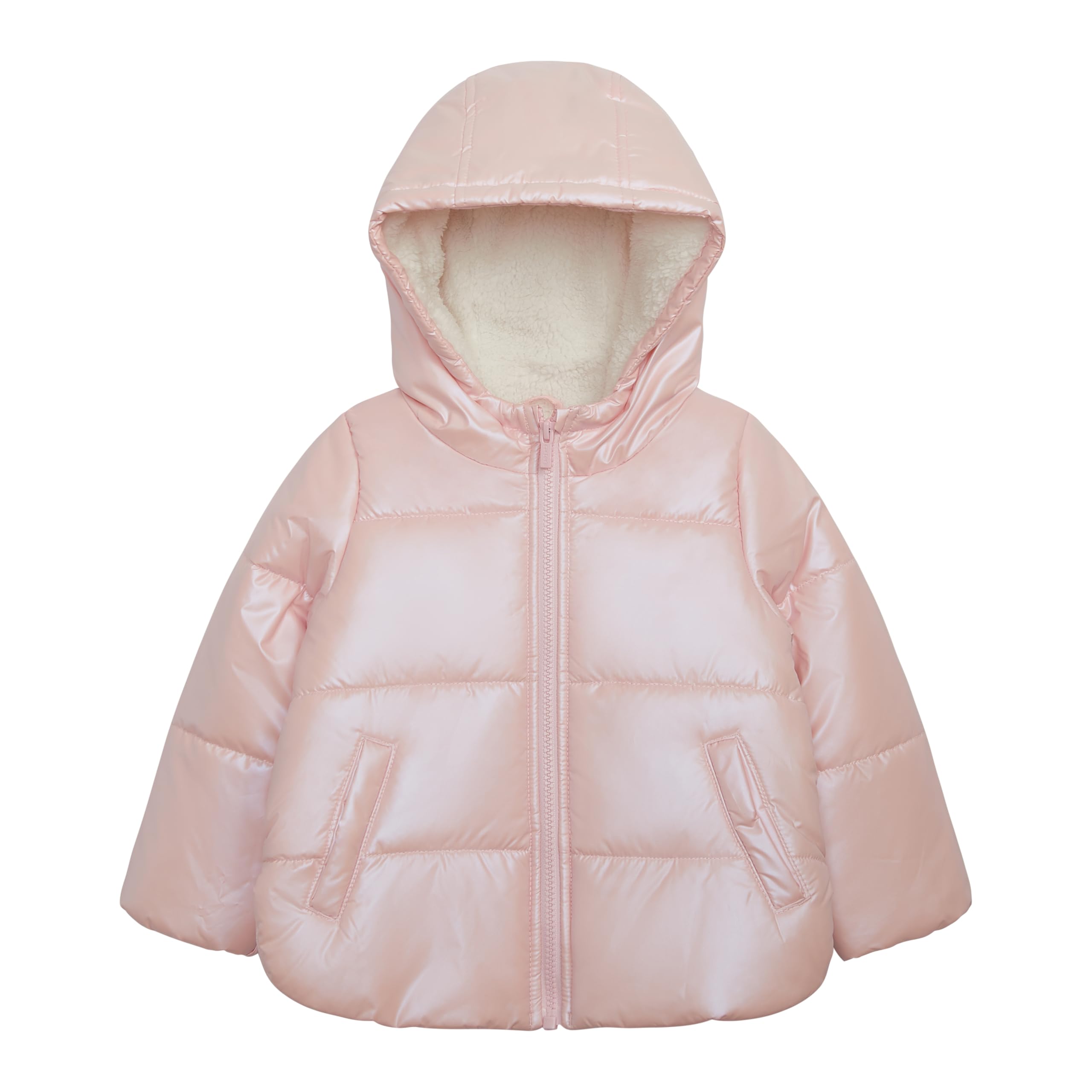 Carter's Girls' Winter Coat Puffer Jacket with Sherpa Lined Hood