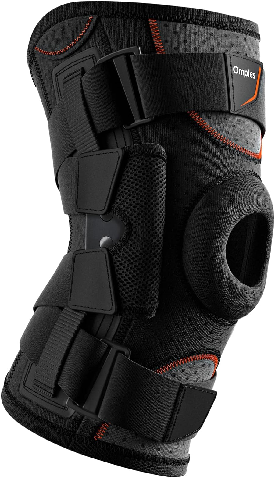 Omples Hinged Knee Brace for Knee Pain Knee Braces for Meniscus Tear Knee Support with Side Stabilizers for Men and Women Patella Knee Brace for Arthritis Pain Running Working Out Black (XXX-Large)