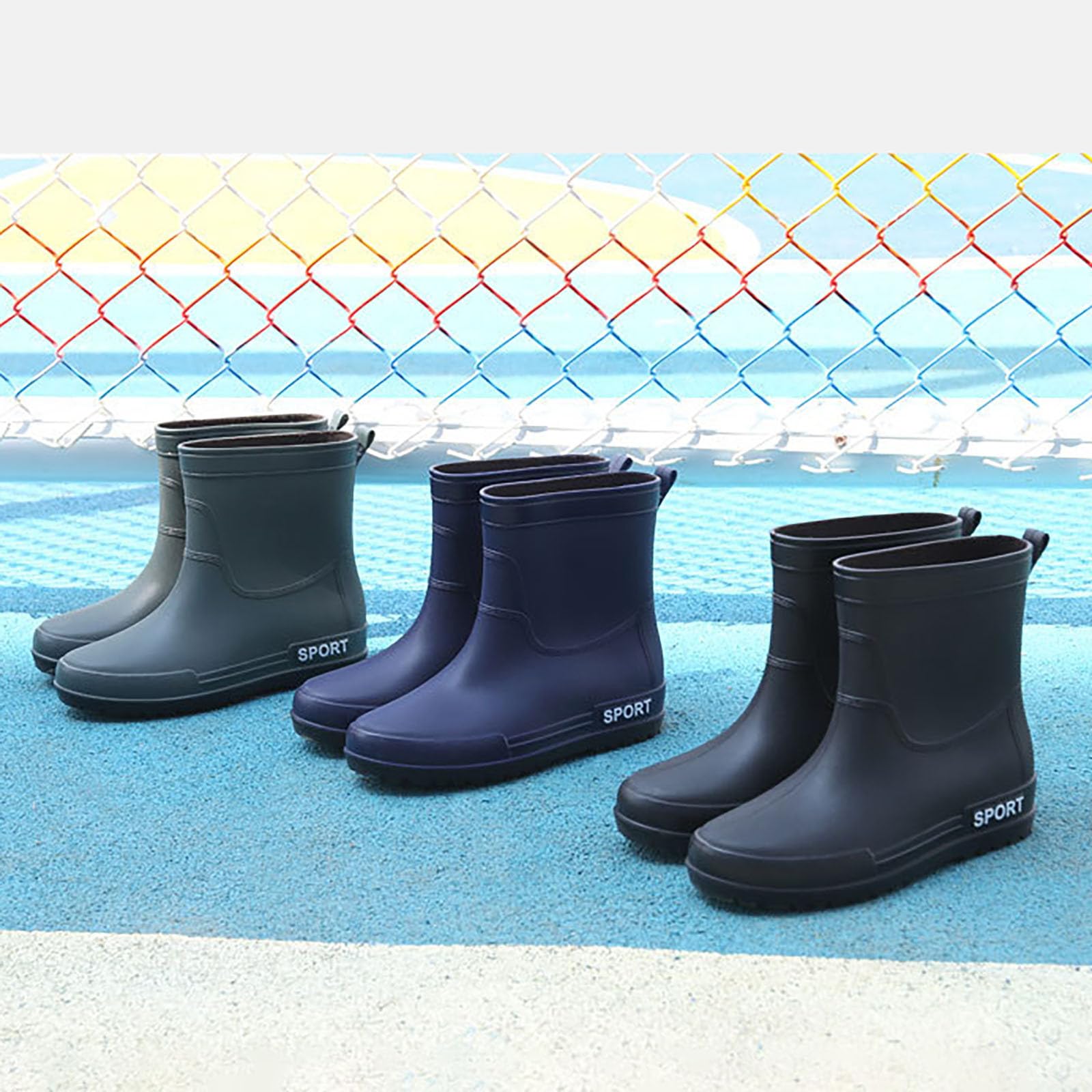 Botas de lluvia para hombre, botas de lluvia para hombre, botas de lluvia impermeables, botines de goma, botines de goma, botines de goma, antideslizantes, botas de jardín, zapatos de goma para