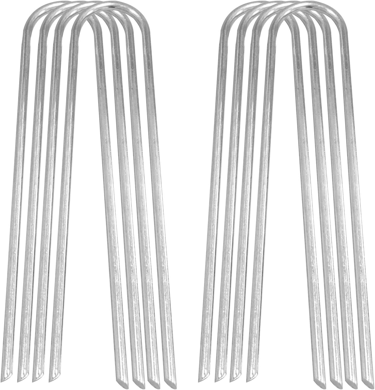 Abimars 12 Inch Tent Pegs Metal Trampoline Pegs, 8 Pcs Galvanised Steel