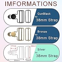 Vista 2 de CooBigo Juego de 6 hebillas de metal para overoles, clips de cierre de repuesto de 1-1/2 pulgadas con hebilla deslizante tri-glide ajustable