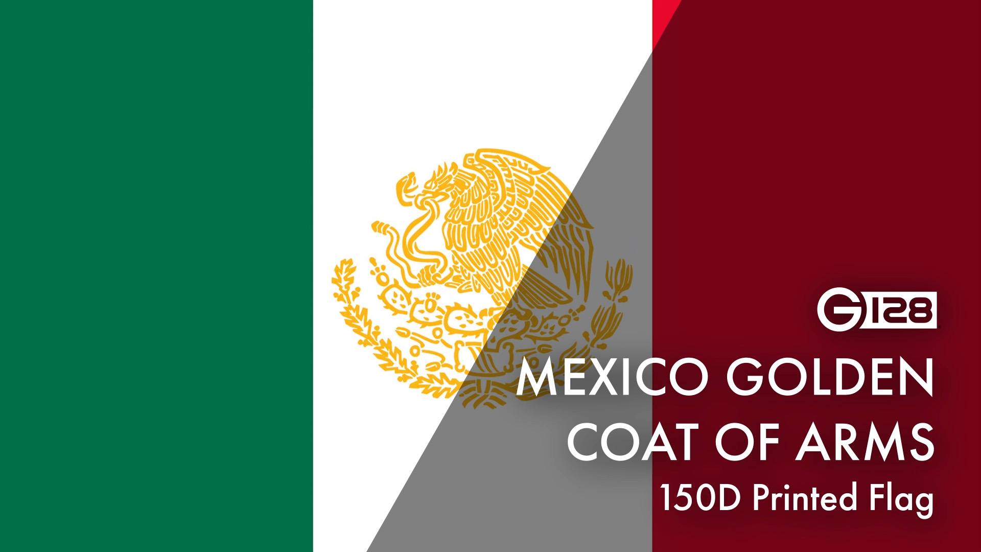 G128 Mexiko Flagge Mit Goldenem Wappen – 90x150 Cm, 150D Polyester, Für Innen & Außen, Extra Robust
