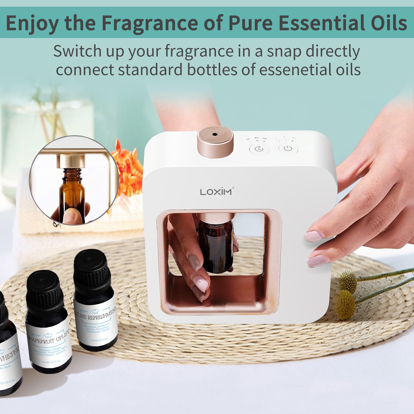 LOXIM Essential Oil Diffusers, Waterless Aromatherapy Diffuser