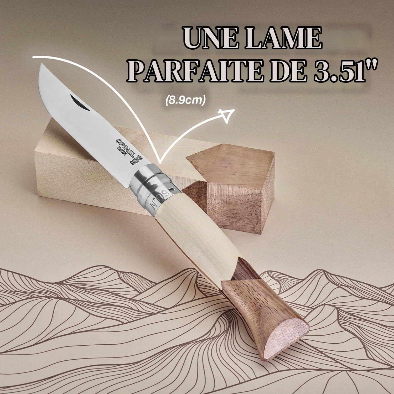 Opinel - Cîmes - Couteau de poche pliable N°9 - OPINEL