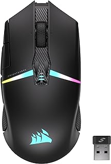 Corsair NIGHTSABRE RGB WIRELESS Gaming Mouse for FPS, MOBA - 26,000 DPI - 11 Programmable Buttons - Up To 100hrs Battery - iCUE Compatible - Black