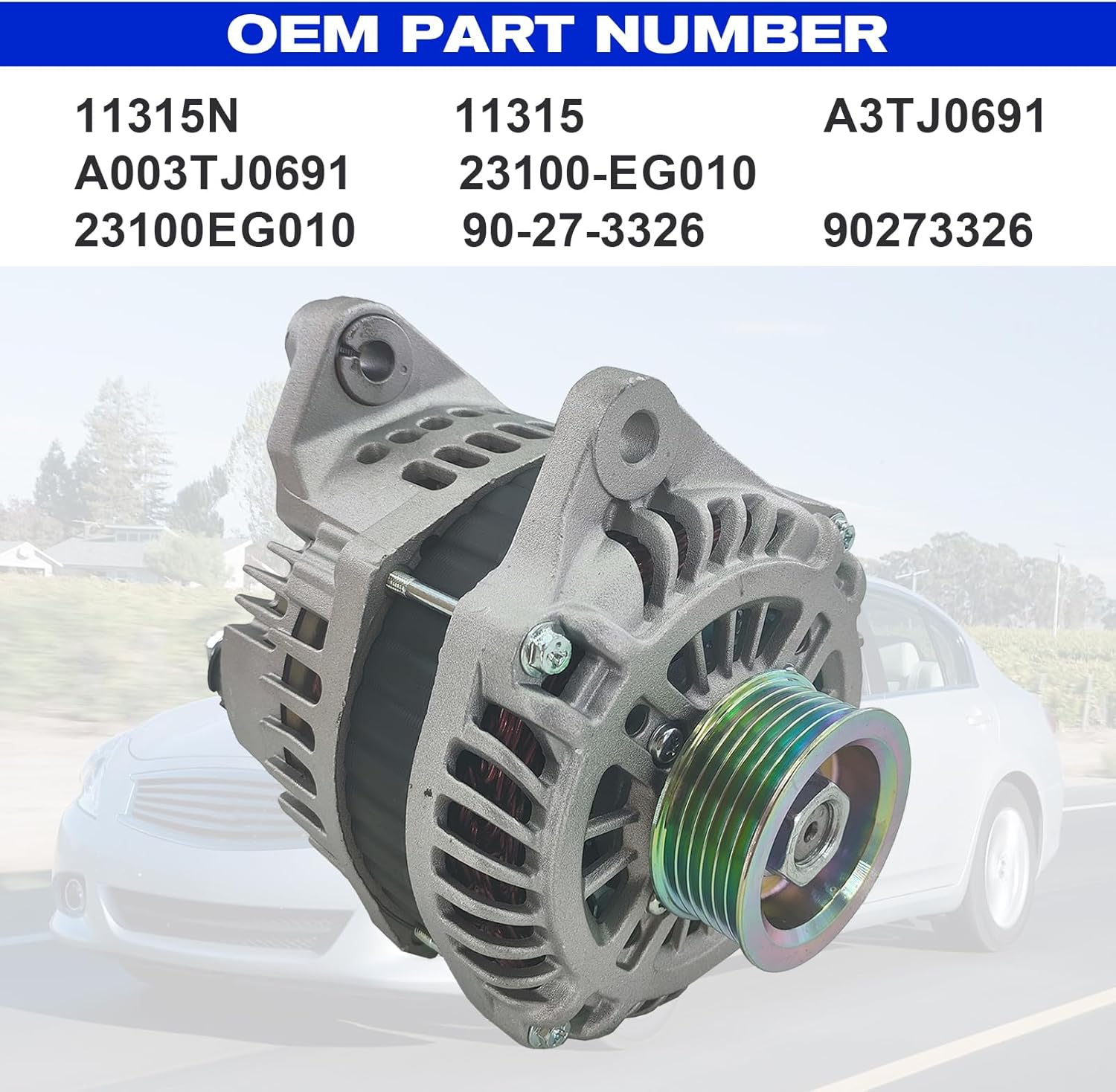 SHOWSEN 11315 Alternator 150A Compatible with 2011-2012 Infiniti G25 2.5L, 2006-2008 Infiniti M35 V6 3.5L, 12V Replacement 23100-EG010