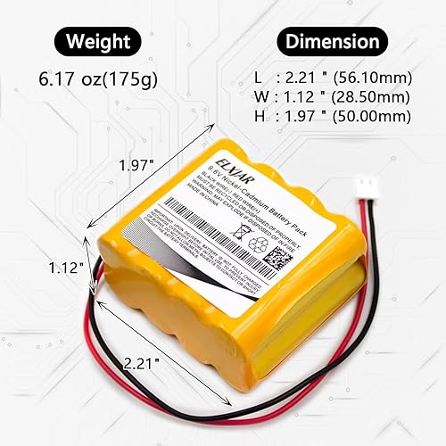 Miniatura 2 de Coonyard Paquete de 2 baterías OSI de repuesto de 9.6V Ni-CD AA900mAh, OSI OSA256, Unitech AA900mAh, CUSTOM-225, BCN800-8EWP-CE623