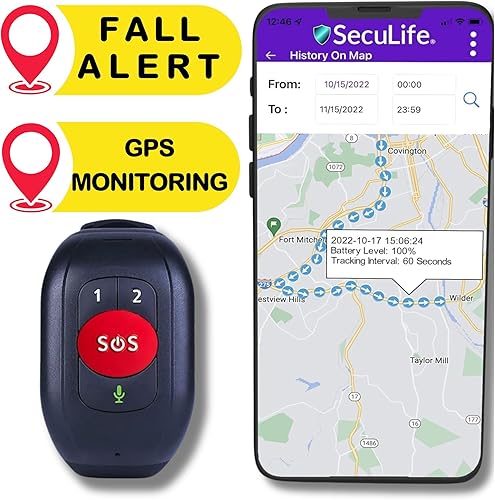 Miniatura 2 de SecuLife SecuLife SOS - Sistema de alerta para salvar vidas, monitoreo de alerta de caída, botón de llamada de emergencia SOS con altavoz,
