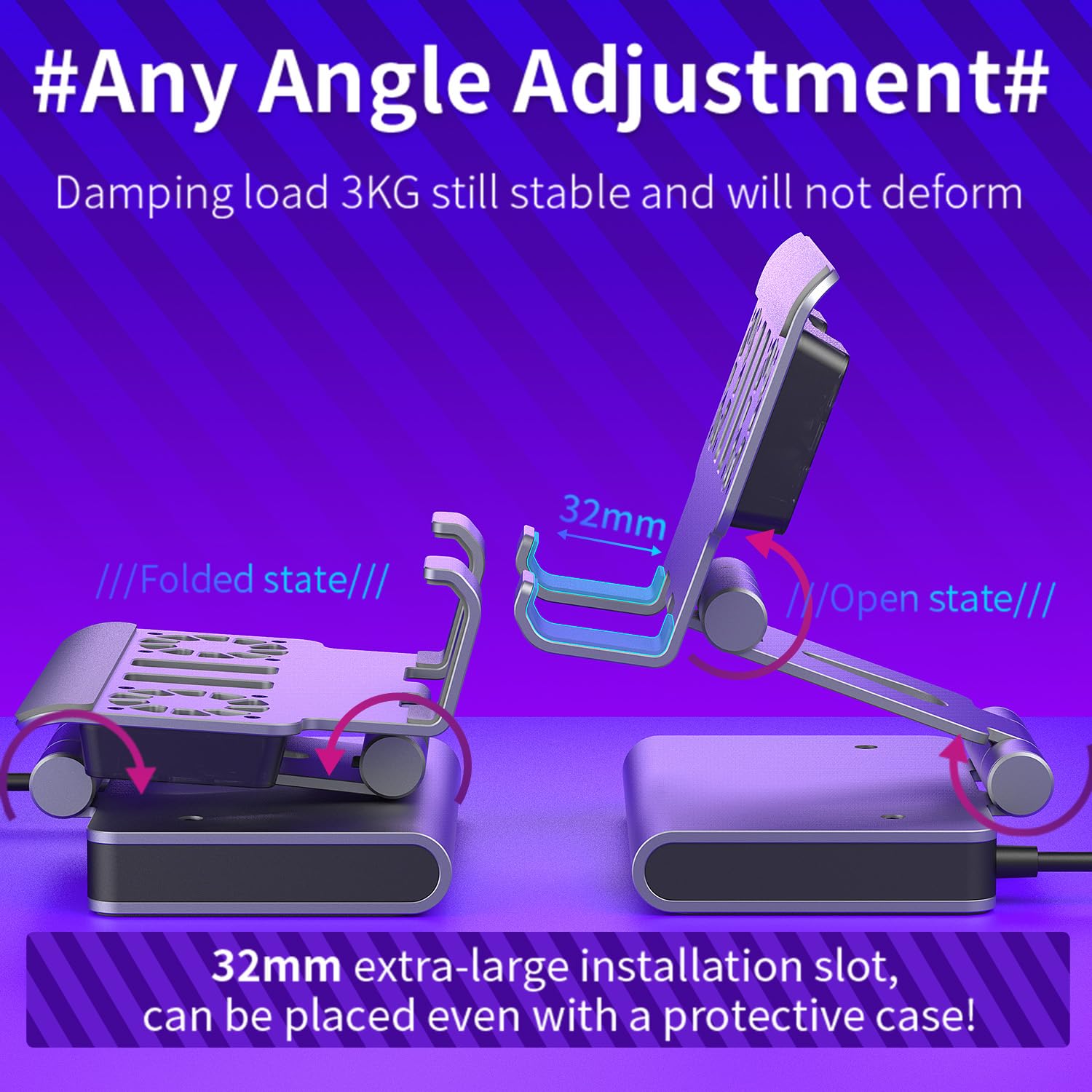 Estación de acoplamiento de ventiladores para Steam Deck/ROG Ally X/Legion Go/Claw, soporte ajustable 6 en 1 con HDMI 4K a 60Hz, Ethernet de 1000 Mbps, 3 USB-A 3.0 y carga rápida para Steam Deck OLED