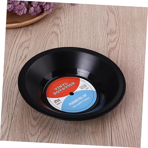 Miniatura 5 de Juego de cuencos de almacenamiento de discos de vinilo, cuencos de plástico vintage para frutas y postres, suministros de fiesta de música retro