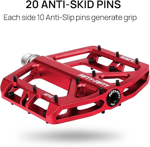 Miniatura 9 de FIFTY-FIFTY Pedales de bicicleta de montaña, pedales planos MTB antideslizantes, pedales de aleación de aluminio, rodamiento sellado de 916