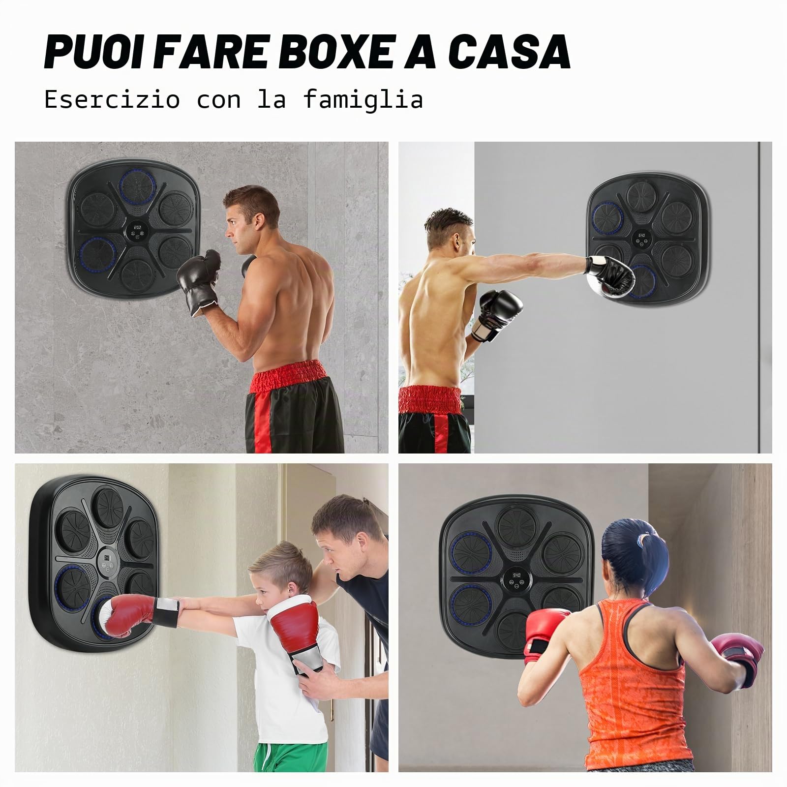 Music Boxing Machine, Macchina da Boxe Musicale per Il Montaggio a Parete con Guantoni da Boxe, 9 modalità di velocità e modalità di Conteggio, Beat Punch per Il Rilascio dello Stress