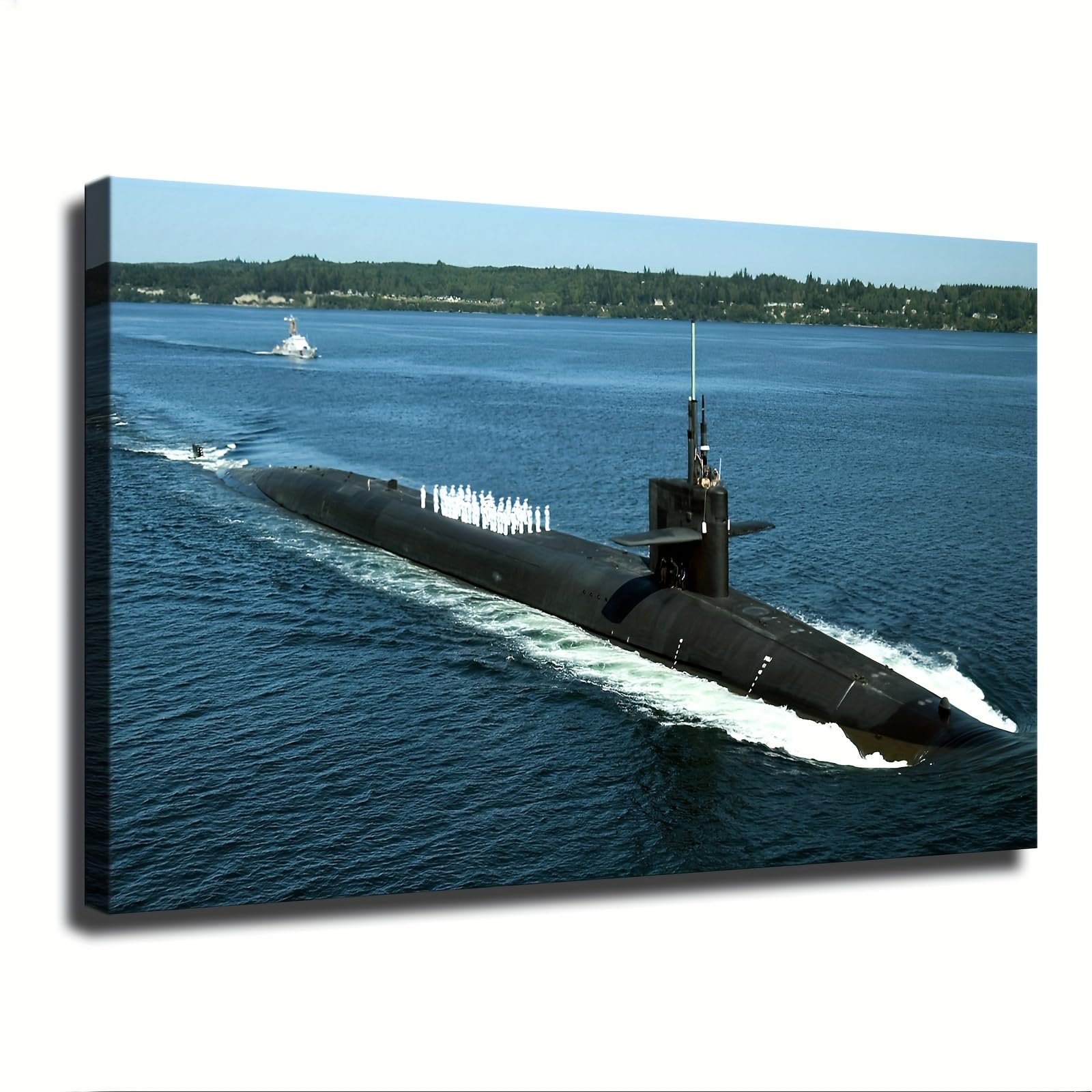 Nuclear Powered Submarine Air Force Navy Army Warship Canvas Wall Prints poster Modern Home Aesthetic Decor Wall art for Bedroom Dorm (24x36inch Frame)