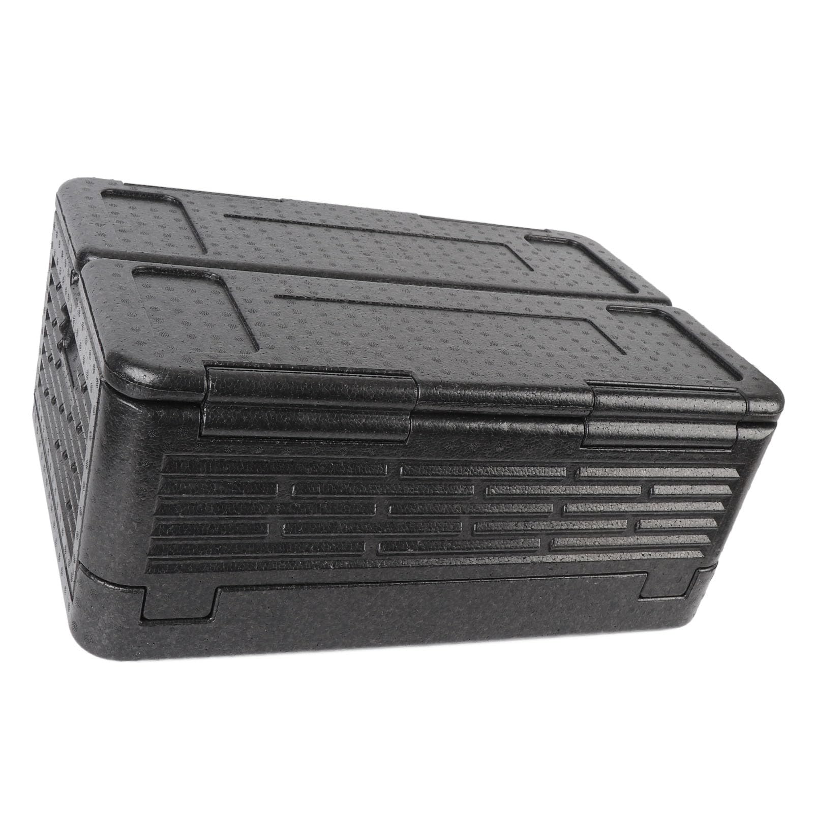Caja Aislante para Alimentos, 60 L, de Gran Capacidad, Plegable, Portátil, con Contenedor Aislado para Acampar Al Aire Libre, Picnic, Pesca, Playa, Familia, Compras (BLACK)