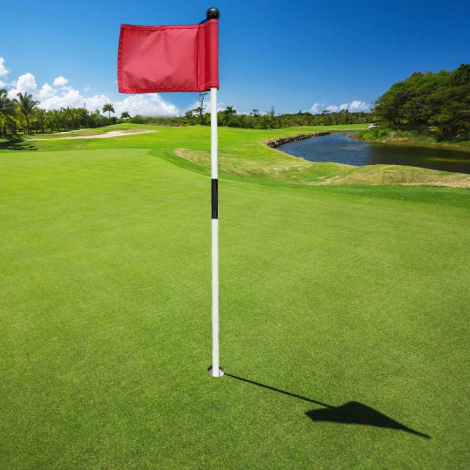 Putting Green Golffahnen – abnehmbare grüne Golffahnen, wiederverwendbares Golfzubehör für Praxis | Garten, Fiberglas Golf Flaggenstab für Rasen