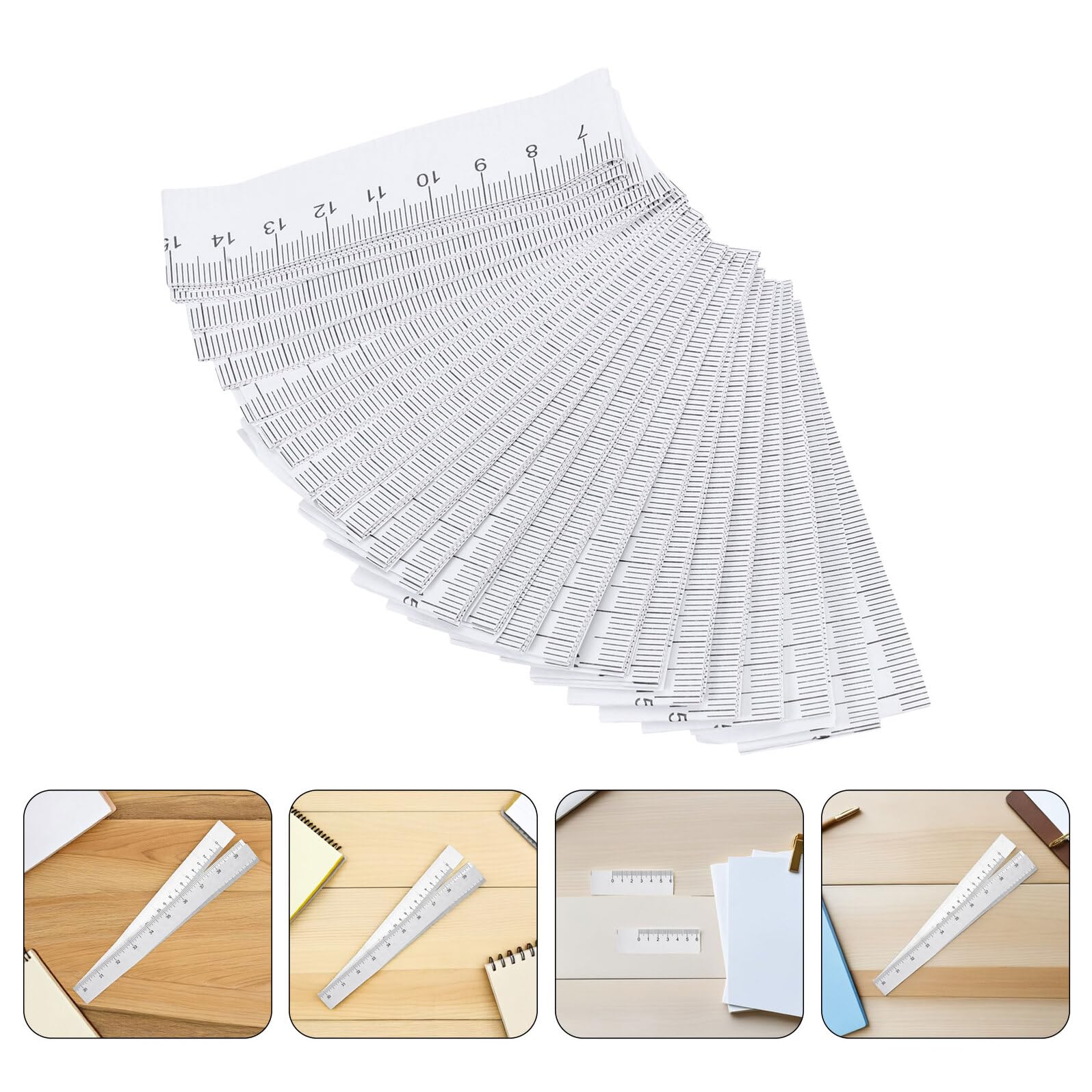 Cinta Métrica de Papel Flexible 1m, 150 Piezas, Blanco