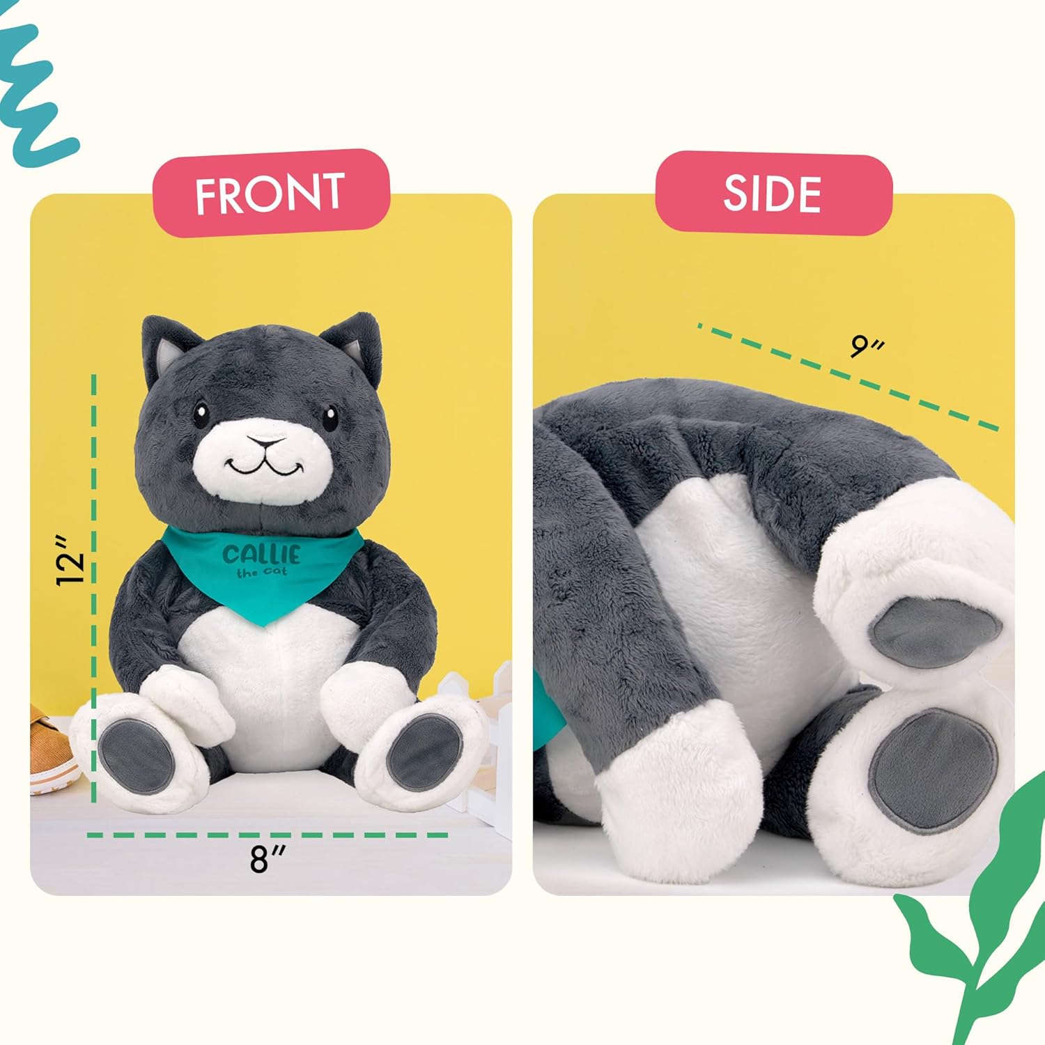 Lilly's Love Weighted Stuffed Animal, 5lb | Sensory Weighted Plush for Kids and Adults | Machine Washable Plushies w/Removable Inner | Calming Weighted Stuffed Animals for Anxiety, Callie The Cat