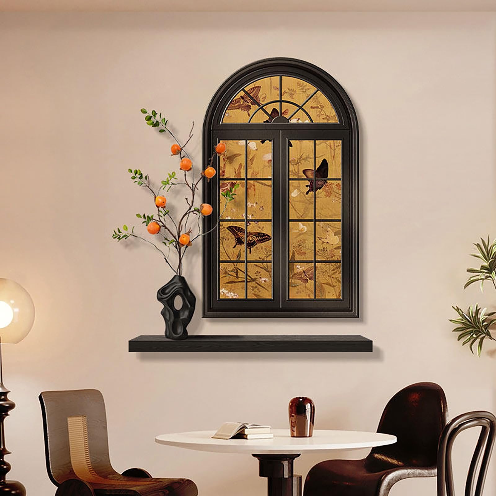 Podświetlana dekoracja ścienna, sztuczna rzeźba okienna z oświetleniem LED, nowoczesny wiszący mural do przedpokoju, korytarza, dekoracji domu, 140 x 170 cm