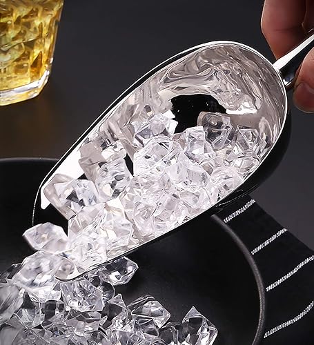 Miniatura 3 de Cedilis Paquete de 4 cucharas de hielo para alimentos, 8 onzas, 12 onzas, 16 onzas, 24 onzas, cucharas de acero inoxidable, resistentes para dulces,