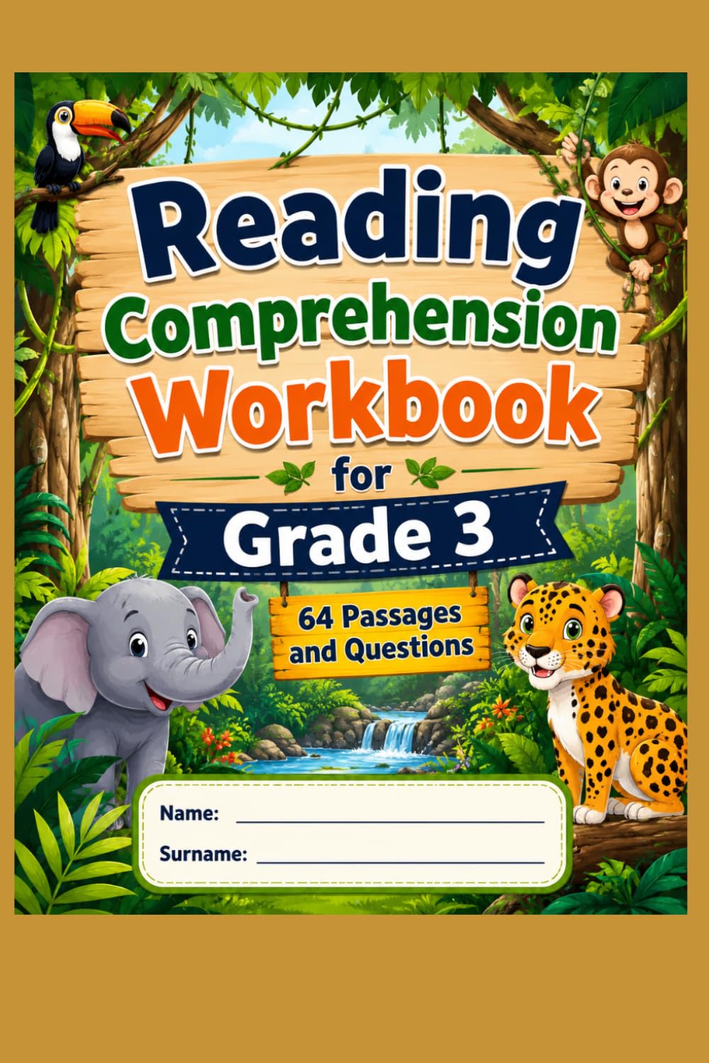 Reading Comprehension Workbook for Grade 3: 64 Passages and Questions