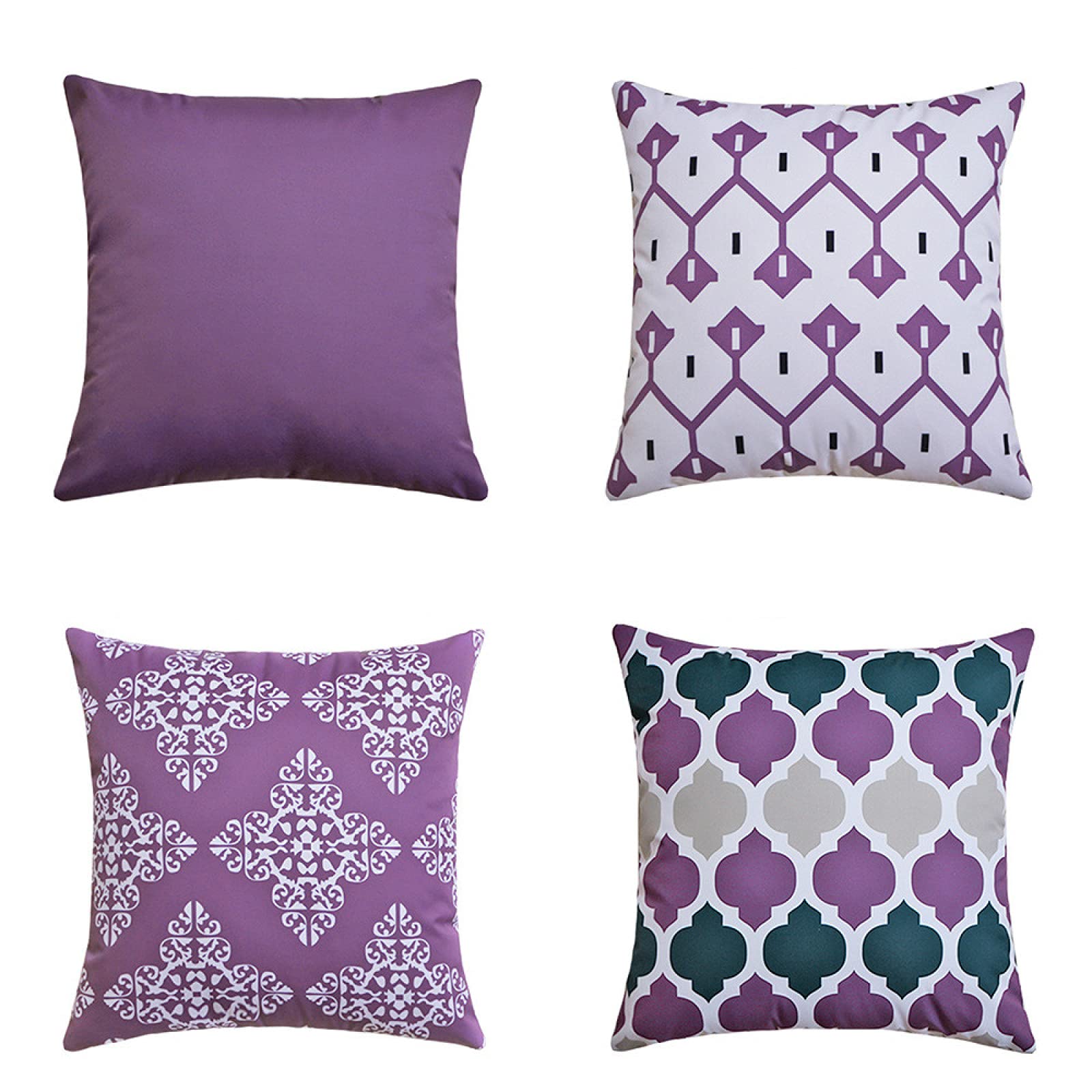 Housses de coussin géométriques violettes de 60x60cm pour embellir votre canapé de salon