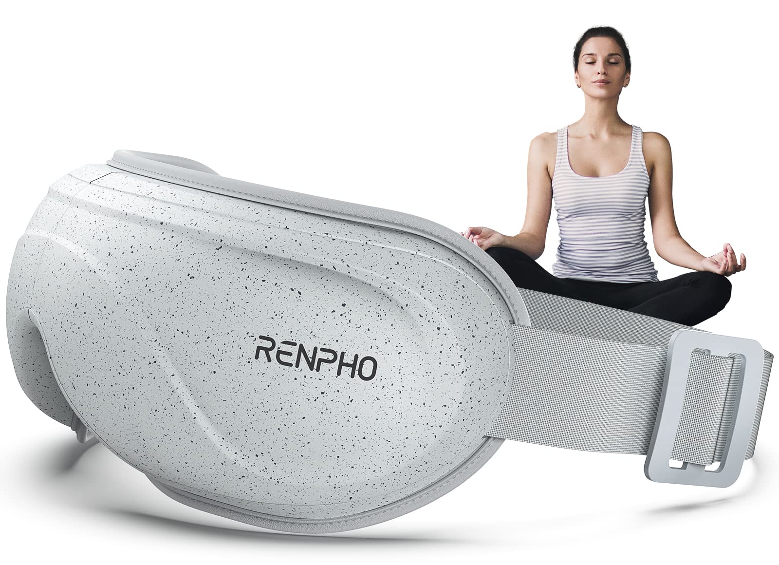 Renpho Eye Massager for Migraine with Heat, Meditation Eye Massage Mask with 2+5 Modes, Warm Eye Mas