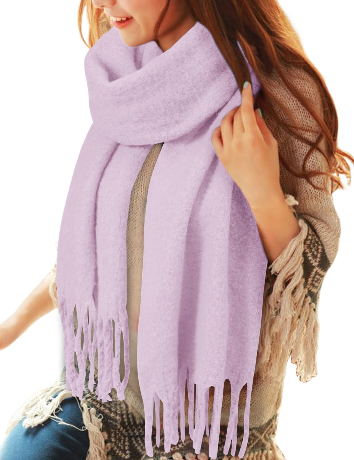heekpek Schal Damen Winter Halstuch Kuschelig Chunky Großer | Frauen Dicker Schal Tücher Pashminas Wraps