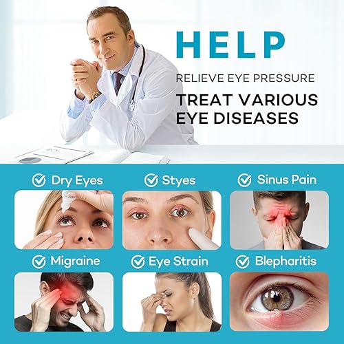 Vista 2 de Ezona Máscara Térmica para Ojos, Máscara de Compresa Tibia para Ojos para Ojos Secos, Almohadilla Térmica Eléctrica USB para Ojos con Control