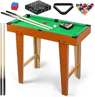 Mini Conjunto de Mesa de Sinuca, Mesa de Bilhar Sinuca com Pernas, Conjunto de Mesa de Bilhar com 2 Tacos e Conjunto de Bolas