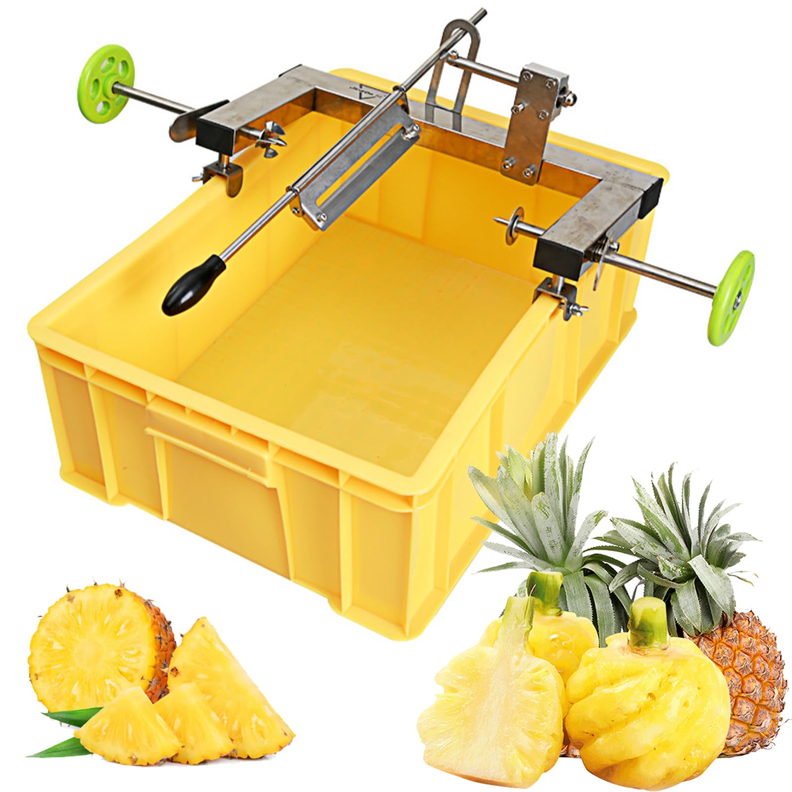 AYCDL Pineapple Peeling Machine, Both Sides Retractable, Double Lever Adjustment, Stainless Steel Effort Saving Pineapple Peeler