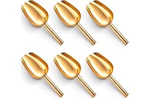 Roshtia Gold Mini Scoops for Kitchen, Buffet Jars, Dry Ice, Coffee Bean, and More