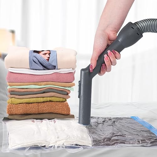 Miniatura 5 de Bolsas de almacenamiento al vacío, 8 bolsas grandes que ahorran espacio, bolsas selladoras al vacío para ropa, ropa, edredones y mantas, bolsas de