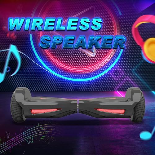 Miniatura 2 de Hover Board todo terreno con luces LED flash y altavoces inalámbricos, aeropatineta eléctrica soporta hasta 165 libras, scooter de autoequilibrio